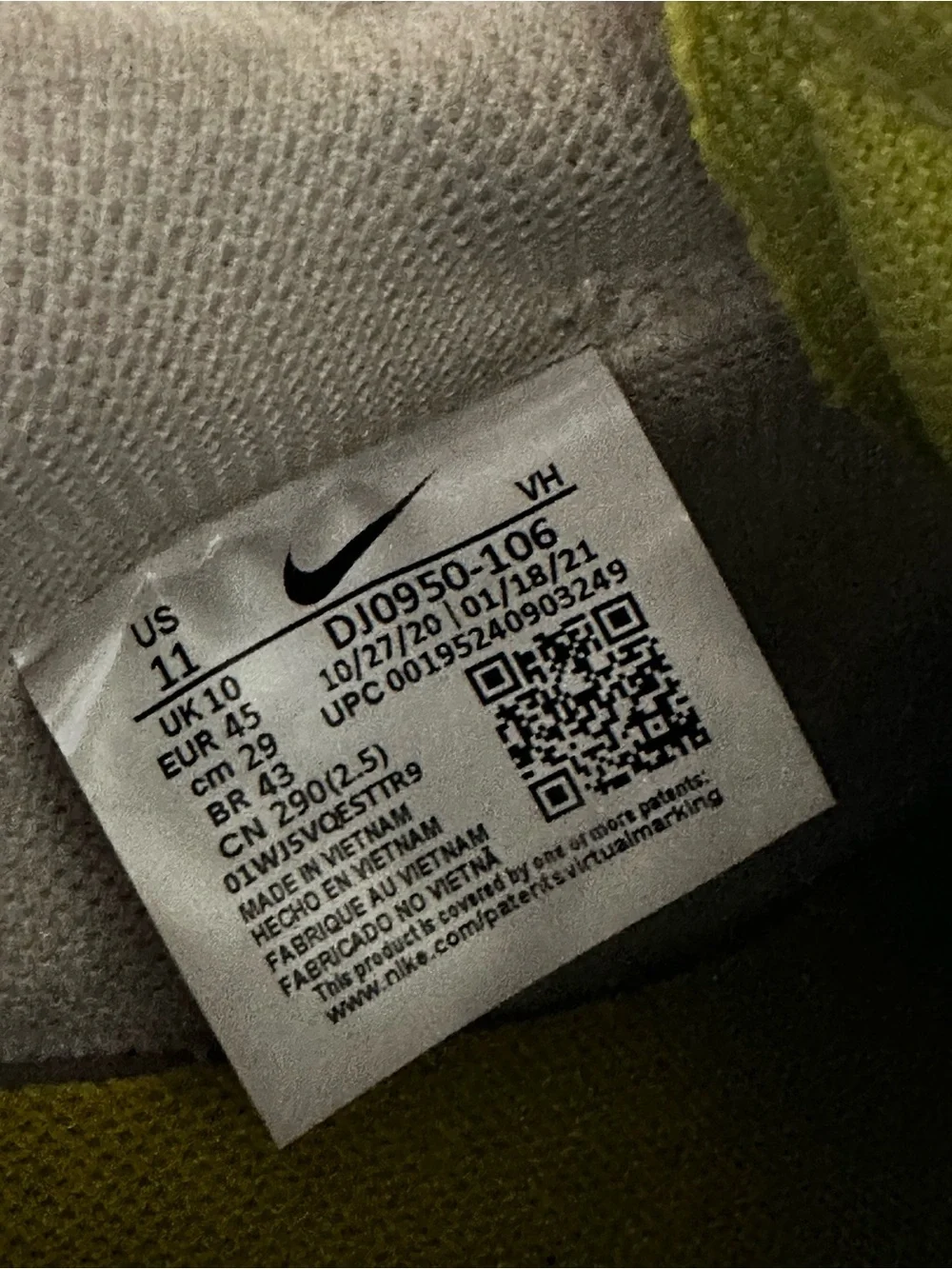 Nike Off-White x Dunk Low 'Lot 14 of 50' DJ0950-106 Size 11M Virgil Abloh Shoes